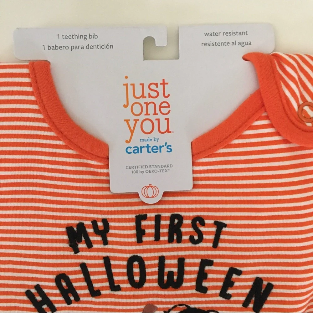 NEW Carters 1st Halloween Bib Water Resistant “My First Halloween” Just One You - Picture 5 of 5
